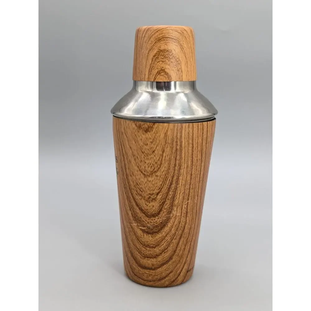 Makers Mark Bourbon Faux Wood Grain Stainless Steel Cocktail Shaker